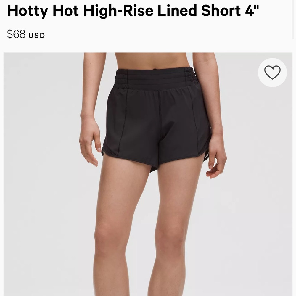 Lululemon Grey Hotty Hot High Rise Lined Shorts 4”